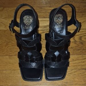 Vince Camuto Elegant Black Strappy Sandals